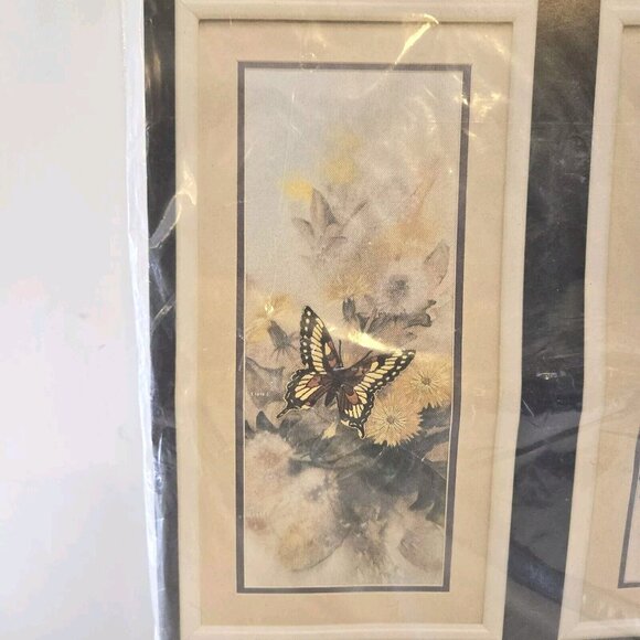 Vtg Bucilla Butterfly Dance Pair Embroidery Stitchery Kit 40114 7 x 16 1987 NOS - Picture 2 of 7